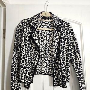 Ann Taylor Cheetah Print Blazer Zip-up Jacket Size Small